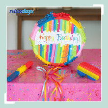 Birthday Piñata Set with Bat and Mask