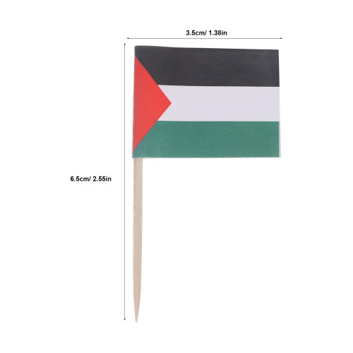 100pcs Palestine Flag Cake Topper Toothpick Small Fruit 1