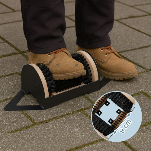 Boot Cleaner with Surround Brushes and Footrest