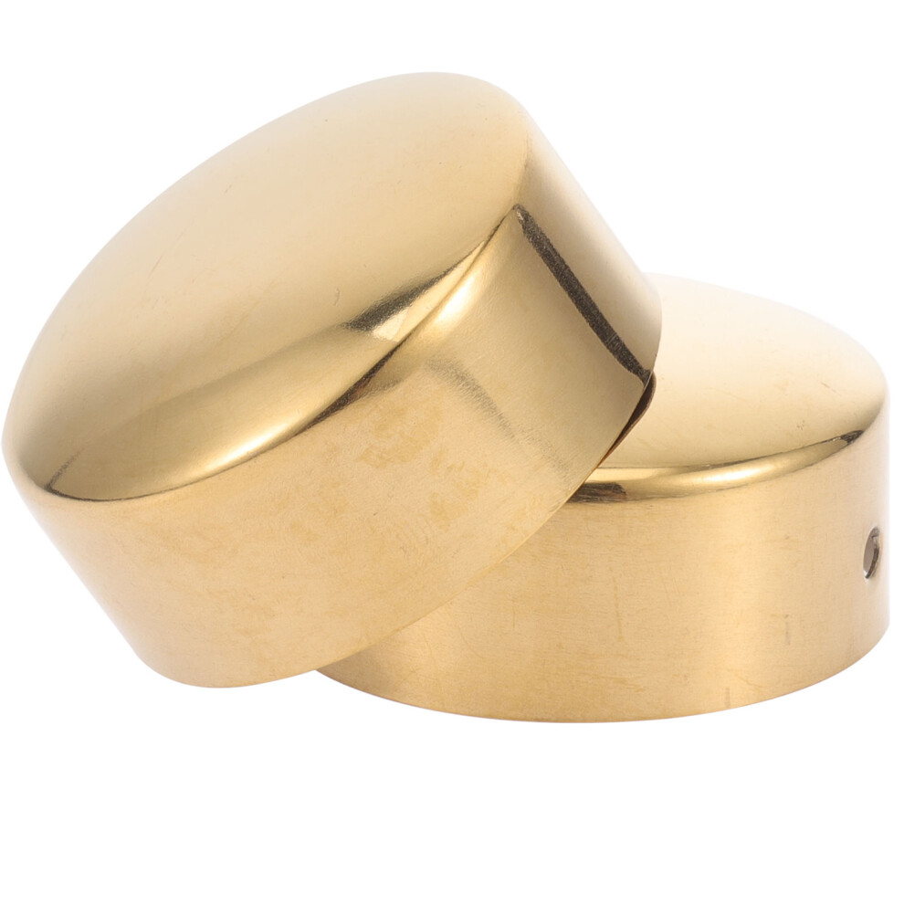 2Pcs Stainless Steel Handrail Plugs Golden End Caps For Home Use 3171399541478