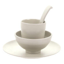 1Set Unbreakable Beige Bowl Cup Plate Kit Tableware