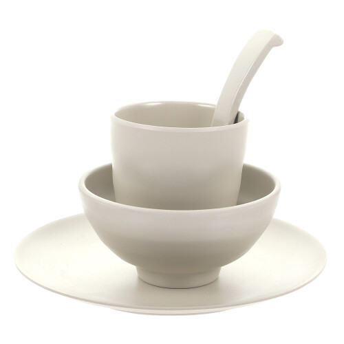 1Set Unbreakable Beige Bowl Cup Plate Kit Tableware
