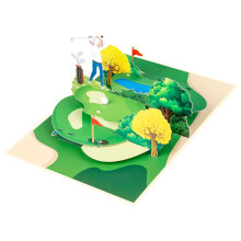 Κάρτες γενεθλίων3D Popup κάρτα γκολφ3D ευχετήρια κάρτα γενεθλίων γκολφ για επέτειο,