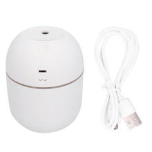 USB-aangedreven luchtbevochtiger, compacte mini-luchtbevochtiger met LED-sfeerverlichting en stille werking, instelbare nevelproductie,