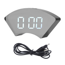 Modern Simple Design LED Mirror Alarm Clock USB Powered Multifunctional Electronic Clock Simple Compact Design With Alarm Clock Function And