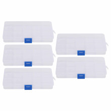 Multi-purpose Storage Box Plastic Organizer with Removable Grid Transparent Compartment Adjustable Divider Durable PP Material Compact Design for