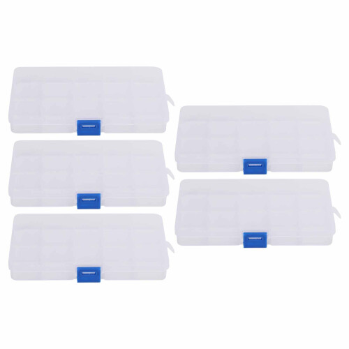Multi-purpose Storage Box Plastic Organizer with Removable Grid Transparent Compartment Adjustable Divider Durable PP Material Compact Design for