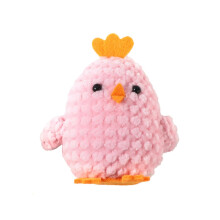 Décoration de poussin de Pâques au crochet fait main rose 3D