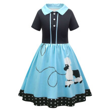 50'er-outfit til piger, puddelkjole, sokhop-tøj, retro 50'er-kjole til børn, vintage-kjole