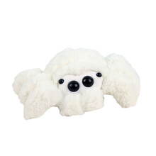 Adorable peluche de araña saltarina, suave y con ojos grandes, ideal para regalos de cumpleaños y decoración del hogar (blanco, 22 cm) #4629
