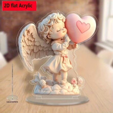 Engel-Cherub-Ballon-Valentinstagsornament, perlweiß, 2D-Acryl-Wolkenfigur, zarte Heimregaldekoration für Valentinstagsgeschenke