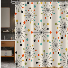 Trooppinen palmusuihkuverho – salvianvihreä, polyesteri, vedenpitävä, 152 x 183 cm, 12 koukkua, yhteensopiva standarditankojen kanssa