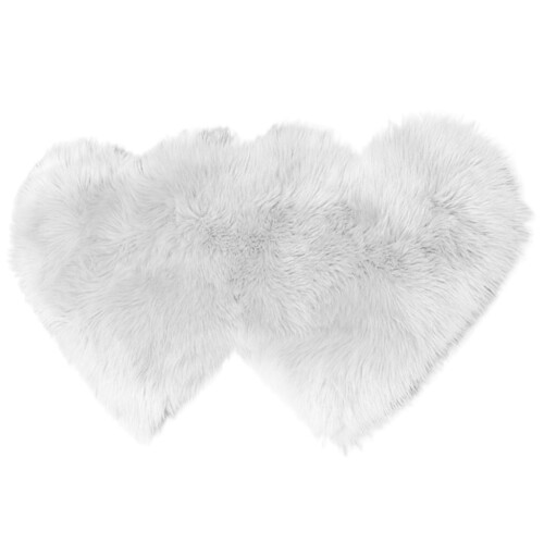 Dobbelt hjerteformede Fluffys tæpper Fuzzy imiteret uld Sofahynder Stue