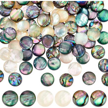 90pcs 10mm Abalone Shell Cabochons (3 Colors), Half-Round Paua Seashells for Jewelry Making, DIY Bracelet/Necklace/Earring Craft – No Hole
