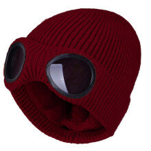 Cappello da sci con occhiali da sci Cappello divertente all'uncinetto Cappello lavorato a maglia Cappello da festa Cappello Skulli