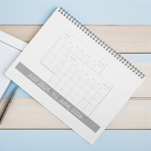 Calendrier mural 2025-2026 pour la maison et le bureau, agenda mensuel avec grand espace d'écriture, design sur papier blanc