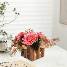 Kunstmatige kamerbloemen, vrolijke, waterdichte decoratie het hele jaar door, roze, traditionele plastic woondecoratie, ideaal als housewarmingcadeau