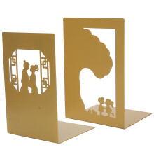 Unique Design Bookends Heavy Duty Metal Decorative Bookends Sturdy Base Rubber Stoppers Premium Powder Coated Handcrafted Functional And Practical