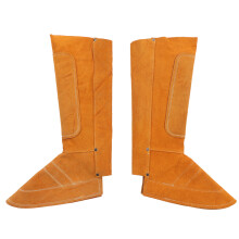 Polainas ajustables para soldadura, de piel de vacuno, resistentes a chispas, resistentes a la abrasión, resistentes al fuego, protectores de botas,