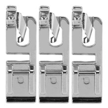 Durable Rolled Hem Presser Foot Hemming Foot Kit Stainless Steel Sewing Machine Foot Snap-On Narrow Hem Compatible With Multi-Function Sewing