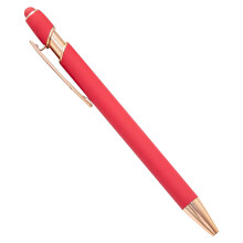 Pix retractabil 2 în 1 cu vârf stylus, pix metalic pentru ecran tactil, cerneală neagră de 1,0 mm – Cadou pentru profesori, studenți și