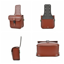 Motorcycle Saddlebag Set PU Leather Heat Resistant Waterproof Easy to Install Universal Fit Quick Release Buckles Compatible with Harley Honda Yamaha