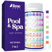 7-in-1 Spa Pool Test Strips – 162 Tests for Bromine, TA, pH, FC, TH, CYA, TC; compatible with all spas & pools