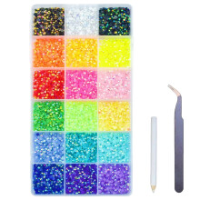 Resin Jelly Rhinestones 3mm Flatback 18-Color Craft Kit