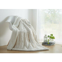 Couverture DaDa Bedding Luxury White Roses, douce et chaude, envers en fausse fourrure sherpa.