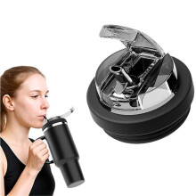 Couvercle de gobelet adapté aux gobelets de voiture de 40/30 oz, anti-poussière et anti-fuite, double ouverture en silicone