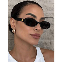 Óculos de sol femininos com armação oval pequena, estilo retrô hipster – Óculos com estética vintage para o verão, praia, viagens e ensaios