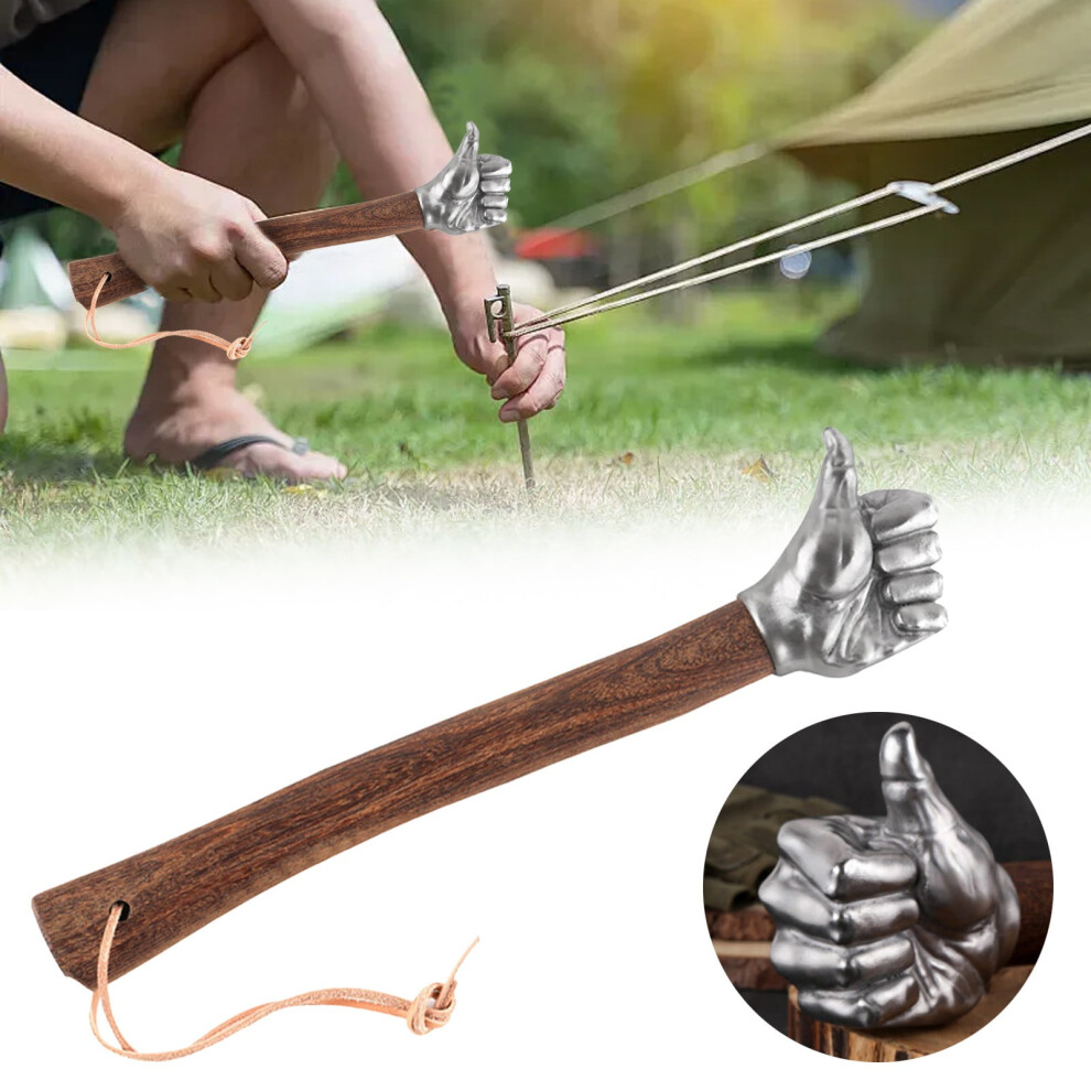 Stainless Steel Fist-Shaped Hammer With Solid Wood Handle Â Multi-Purpose For Home, Car, Camping & Emergency Use, Non-Slip Grip 9329345368042