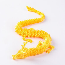 Figurine de dragon imprimée en 3D, 60 cm, couleur or, 1 pièce. Artisanat, figurines créatives faites main, cadeau, dragon chinois polyvalent.