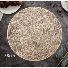 2 stuks bamboe isolatiematten, ronde placemats met Scandinavisch hol design, anti-verbranding, geschikt voor alle tafelbladen