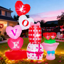 6 FT Valentine Inflatable Love Gift Box with LED Lights – Outdoor Yard, Lawn, Garden Decor – Compatible with Valentine's Day