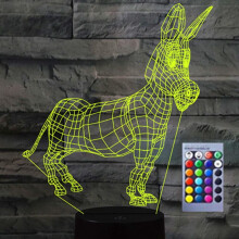 Lampa Solas Oíche Asail 3T Solas Oíche Mealltach Solas Oíche 16 Dath atá ag Athrú Lampaí Maisiúcháin Deisce Tábla Bronntanais Aicrileach