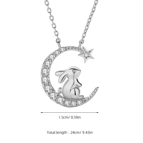 Catena Con Diamantini A Forma Di Luna E Stella Per Ragazza 1