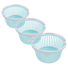 3pcs Harvesting Basket Round Plastic Multi Storage Container for Family Outings