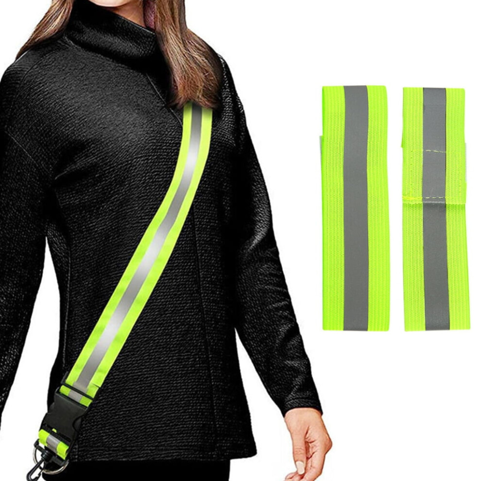 Running Reflective Belt Polyester With Firm Buckles Comfortable For Safety Jogging Walking Biking Cycling, Adjustable 9555307689980