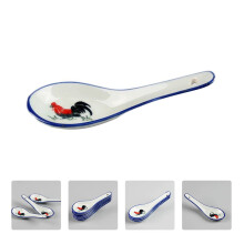 6Pcs Ceramic Spoon Set White Multi Function Scoop for Kitchen Soup Porridge and Dessert