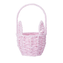 Panier de rangement, panier à fleurs tressé à la main en forme d'oreilles de lapin, panier de rangement créatif en corde de papier écologique,