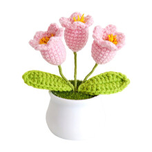 Pot de fleurs artificiel hortensia crocheté à la main – Décoration multicolore pour la maison ou cadeau (choisissez la couleur)