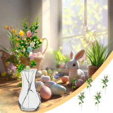 stuks kunstmatige paasbloem-eiprikkers met konijntjesdecoratie, accessoires voor een lentefeest of thuisdecoratie.