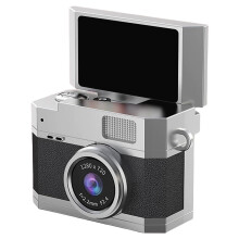 Xoxingysm Retro CCD digitalkamera i tommelstørrelse – Bærbart nøkkelringkamera for studenter, reiser og vlogging, kompatibelt med USB-lading