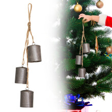 Décoration murale en laiton rustique en forme de cloche de Noël