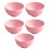 Ensemble de 5 bols en paille rose durable de 15 cm 1