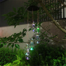 Carillon solaire lumineux à vent pour décoration de jardin extérieur (1 pièce)