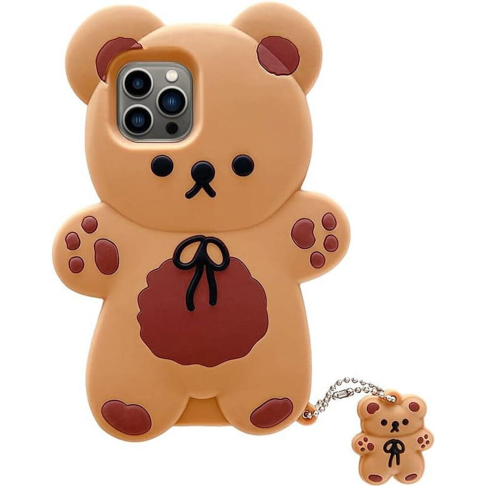 3D Silicone Retro Phone Case For Iphone X & Xs Â Bowknot Bear Design, Soft Rubber Bumper, Thick Protective Cover 9555307690580