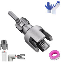 2-in-1 Electric Pipe Threading Tool for PVC, Compatible with Electric Drill, Includes 1/2" & 3/4" NPT Dies for Plumbing Repairs