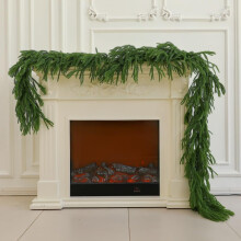 Guirlande artificielle de pin Norfolk Bootesun9FT, aiguilles de pin artificielles au toucher réaliste pour décoration de Noël